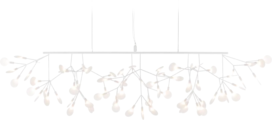 Heracleum III Linear suspension light whitefront view